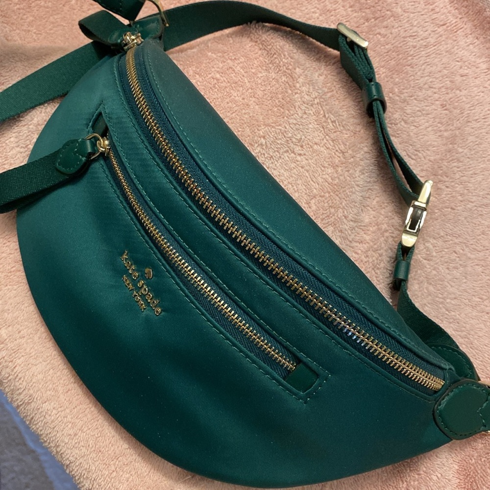 Kate Spade Emerald Crossbody Bag with Gold Accents